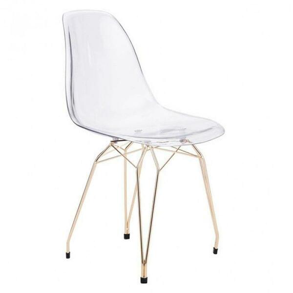 Kd Encimera SG-WEB1 Polycarbonate Seat with Black legs Dining Chair, Smoke Grey KD2846367